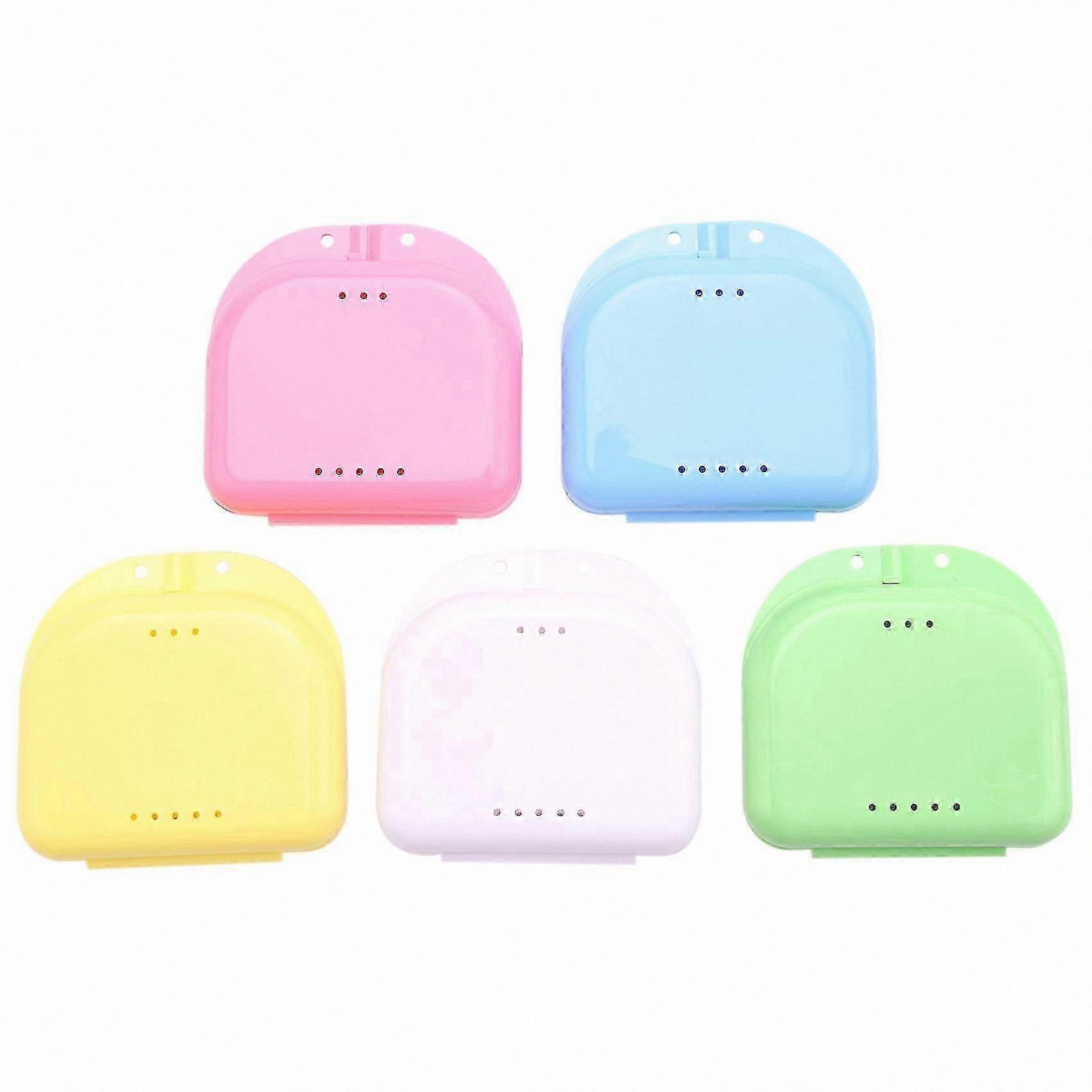5-Pack Orthodontic Storage Boxes for Retainers and Mouth Guards