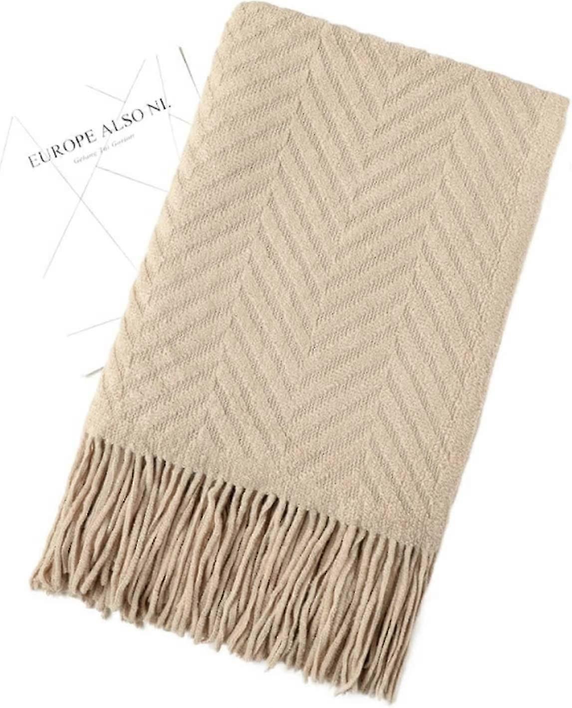 Cuddly Blanket Fluffy Super Soft Reversible Blanket as Fleece Blanket Bedspread Couch130 x 150 cm(Khaki