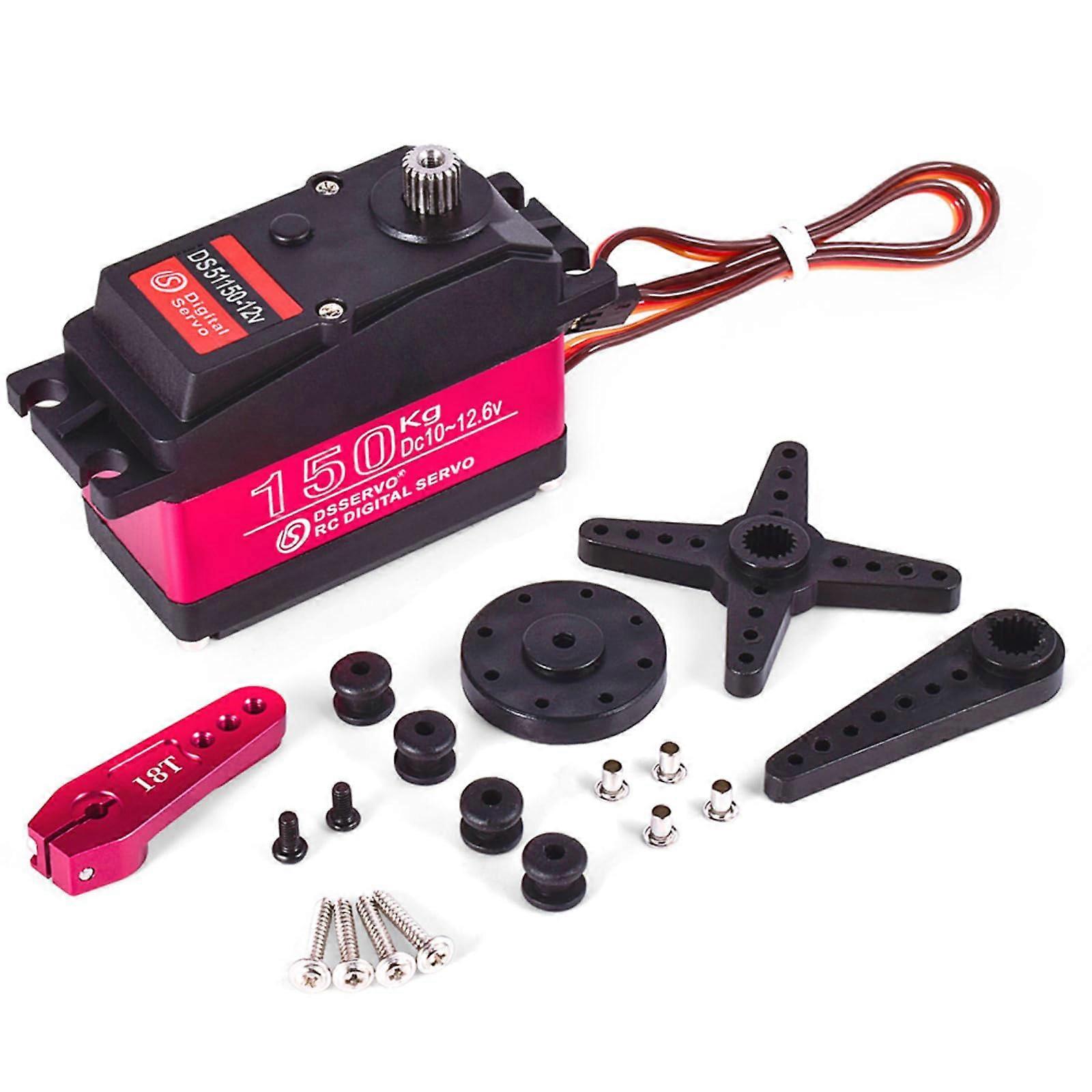 实用的 150 公斤 12V 数字伺服全金属齿轮防水数字舵机,适用于 1/5 汽车和机械臂。