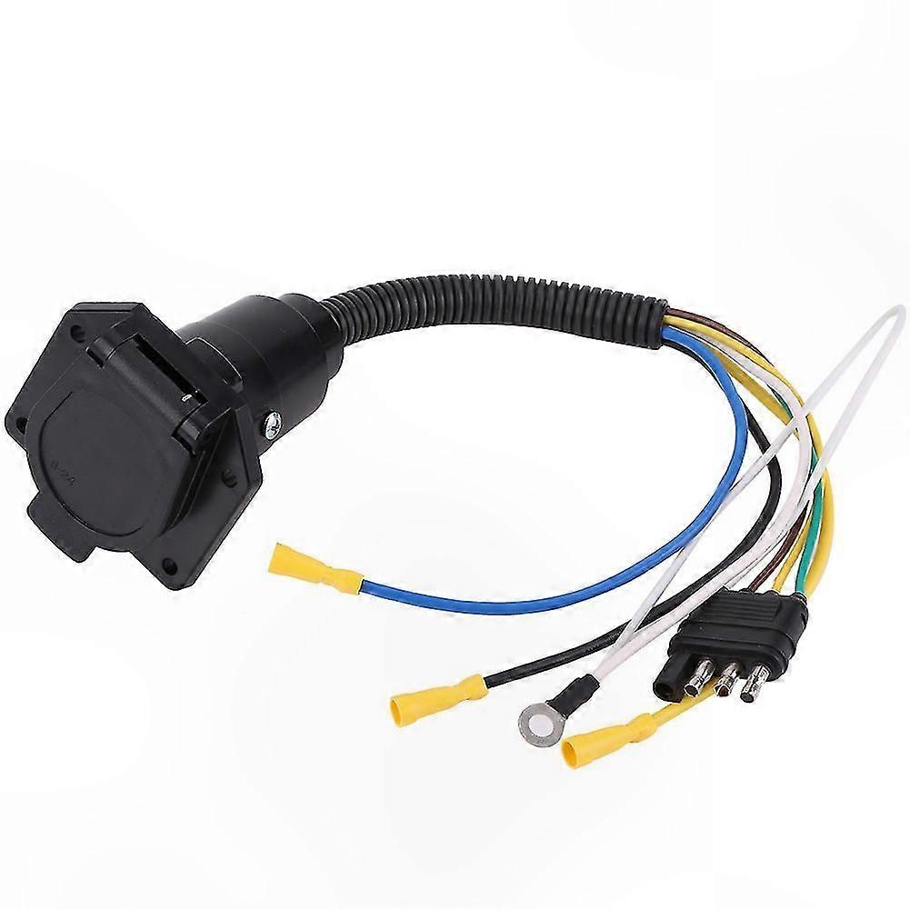Trailer Socket Adapter Plug Converter for Caravan Towbar 6-24V 4 to 7 Way Flat Wire Connector