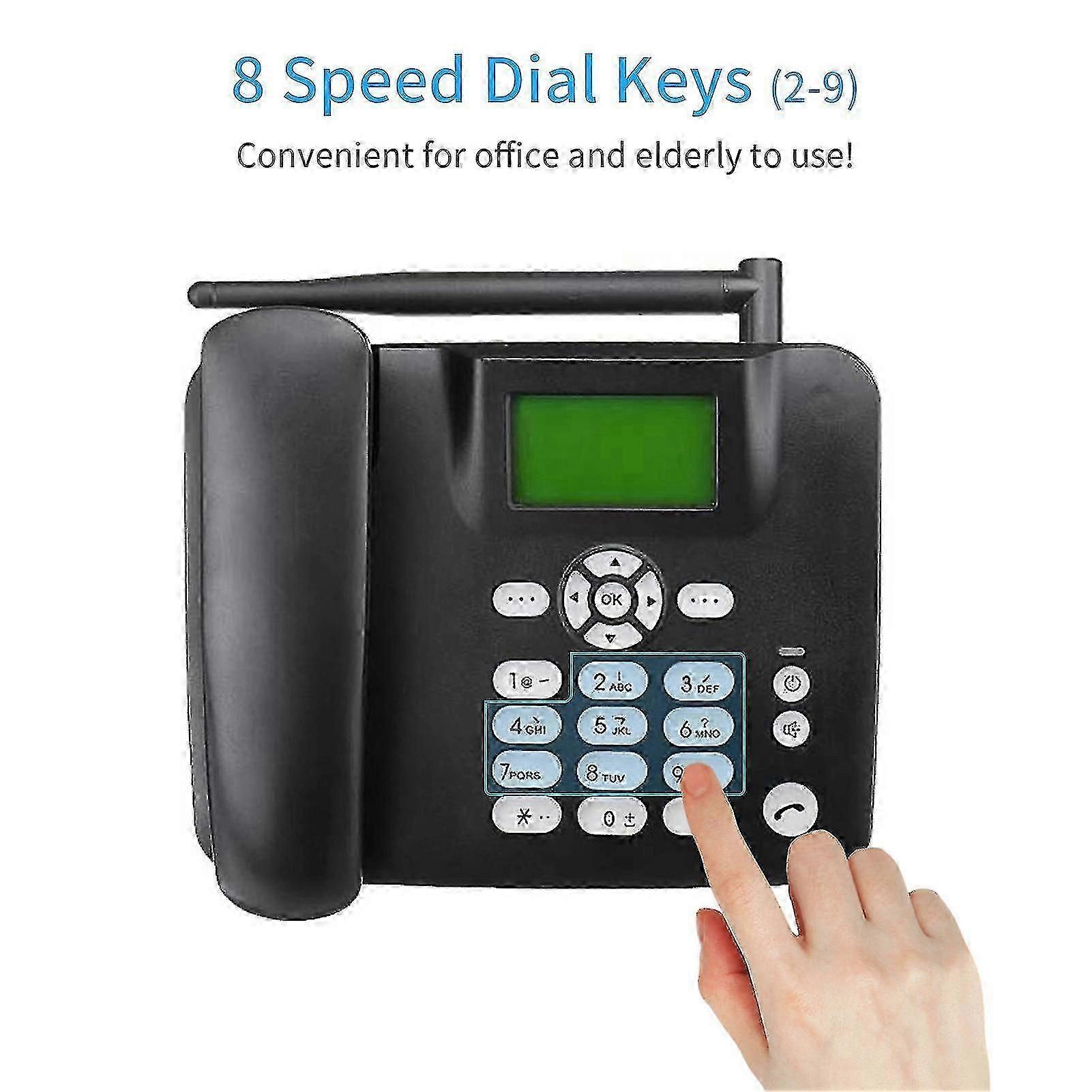 High Quality Fixed Wireless Phone 4G Desk Phone Support Gsm 85090018001900Mhz Sim Card Cordless Telephone With Antenna Radio Clock