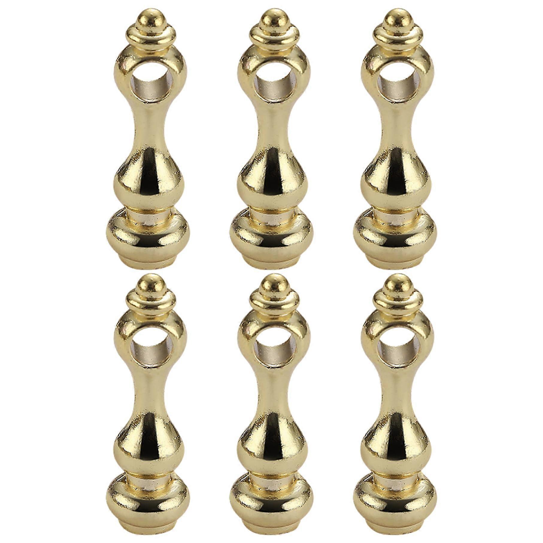 Gallery Rail 6-delat set Zinklegering Robusta metallspindlar för trappor Golden Rails för hyllor skåp staket möbler