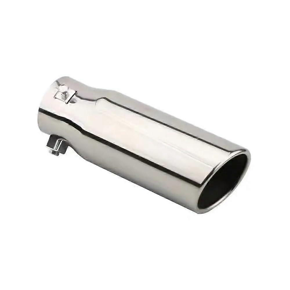 Adjustable Muffler Silencer General Large Diameter Exhaust Pipe Modified Muffler Lengthened Diagonal Plating Stainless Steel Tail Gas Cover Silver