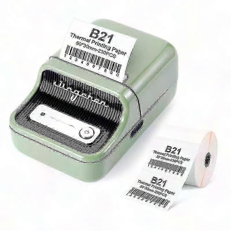 B21ラベルプリンタポータブルBluetooth互換サーマル印刷価格タグ(カラー:グリーン)