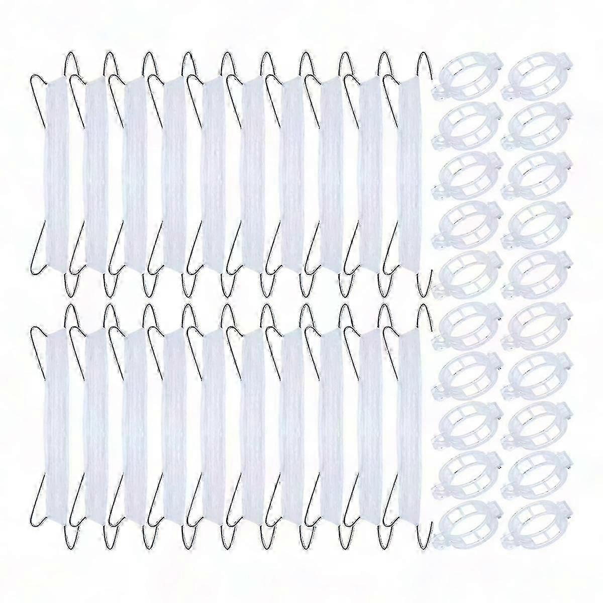 40pcs Tomato Hooks with String, Tomato Support Hooks, Tomato Holder Hooks & Plant Support Clips wit