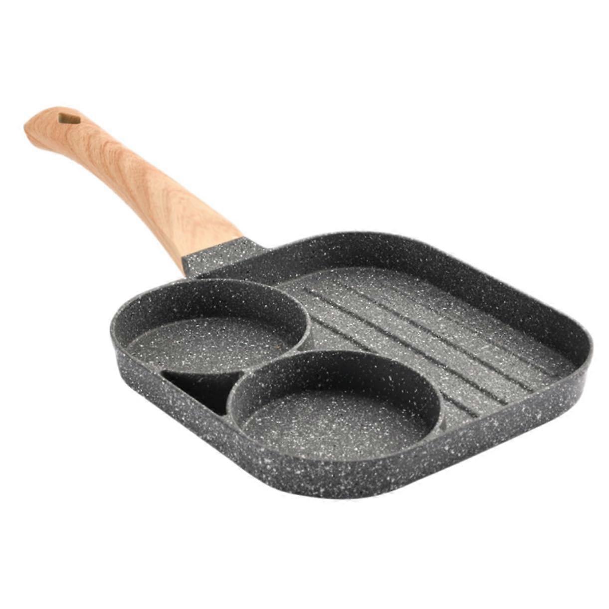 Non Stick Breakfast Frying Pan Medical Stone 1Pc Egg Steak Pan with Ergonomic Heat Insulated Handle for Easy Cleanup