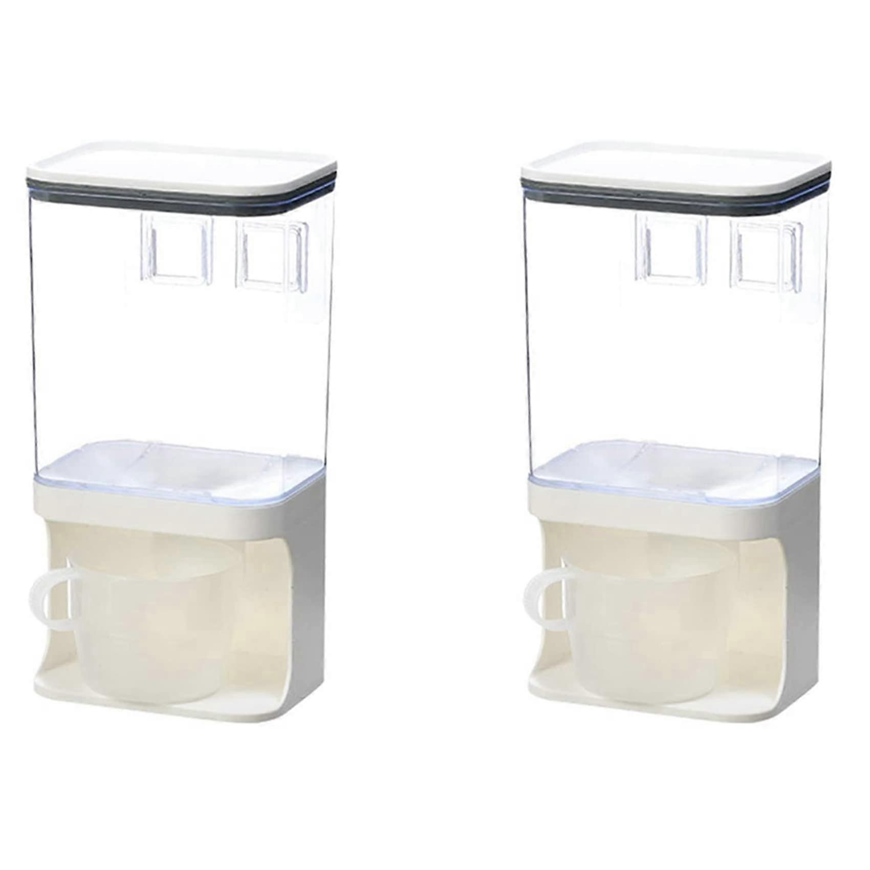 2X WallMounted Dry Food Dispenser, Cereal Dispenser,Storage Cereal Container, for Cereal,Rice Kitchen Containers C Ref: 5783