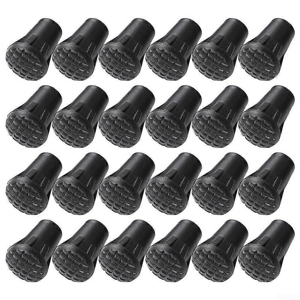 Set of 24 Trekking Pole Tips with Anti Slip Design, Made from TPR Material to Secure Fit During Outdoor Activities