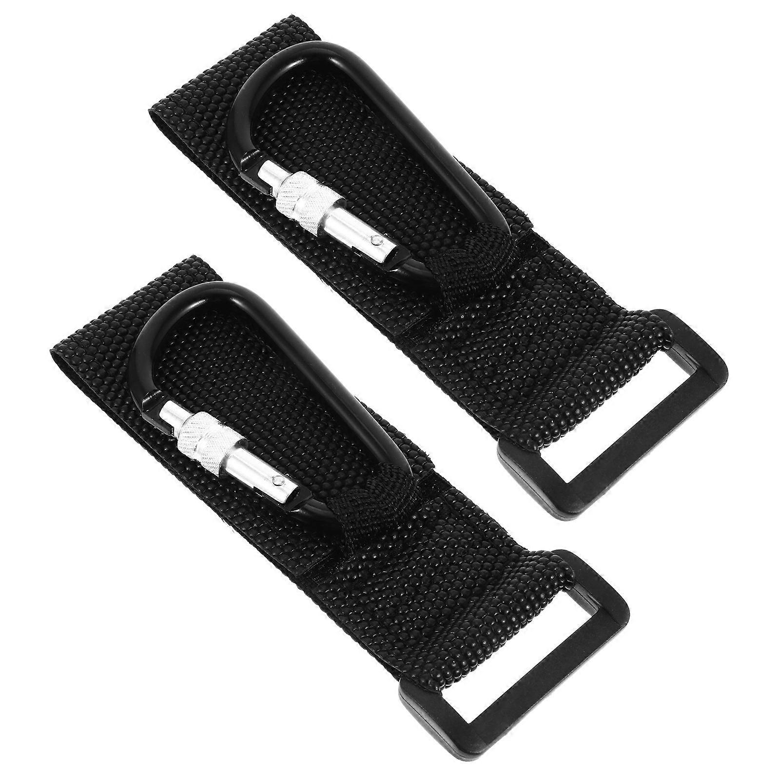Stroller Handle Hook Aluminum Alloy Hook for Wheelchairs Shopping Black Nylon Lock Design 2Pcs