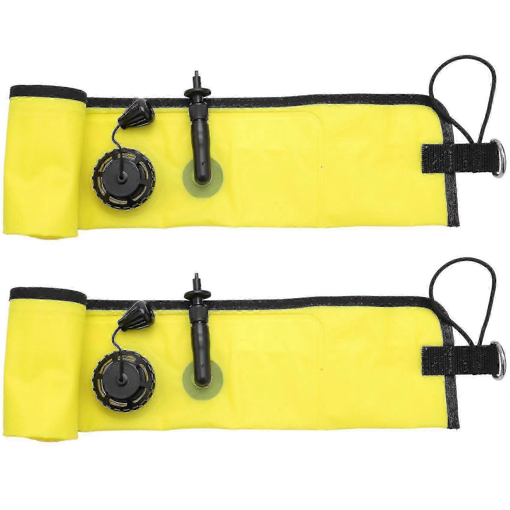 2-Pack 1m Inflatable Surface Marker Buoy (SMB) for Scuba Diving, Signal Tube & Safety Float Sausage