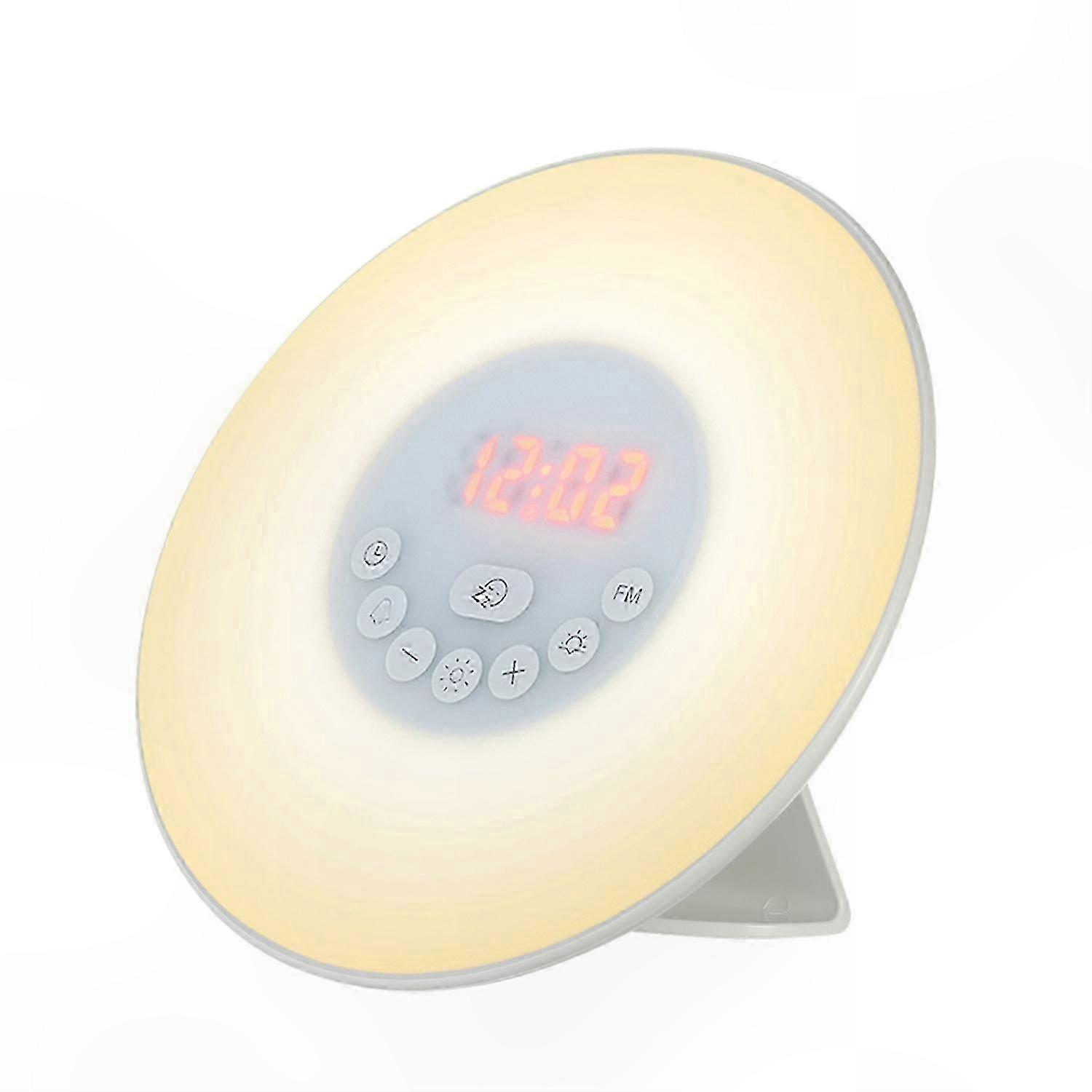 Sunrise Simulation Alarm Clock with FM Radio and 7 Color Light Options Digital Wake Up Light for Gentle Mornings