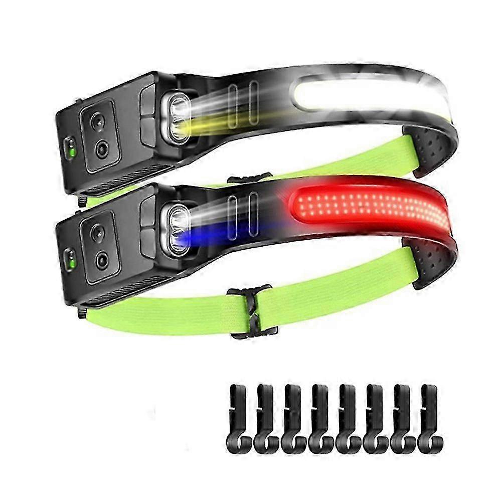 1000 Lumens,COB 230 Wide Beam Headlight,Waterproof LED Rechargeable Headlight,Adjustment Band,Motion Sensor Headlight