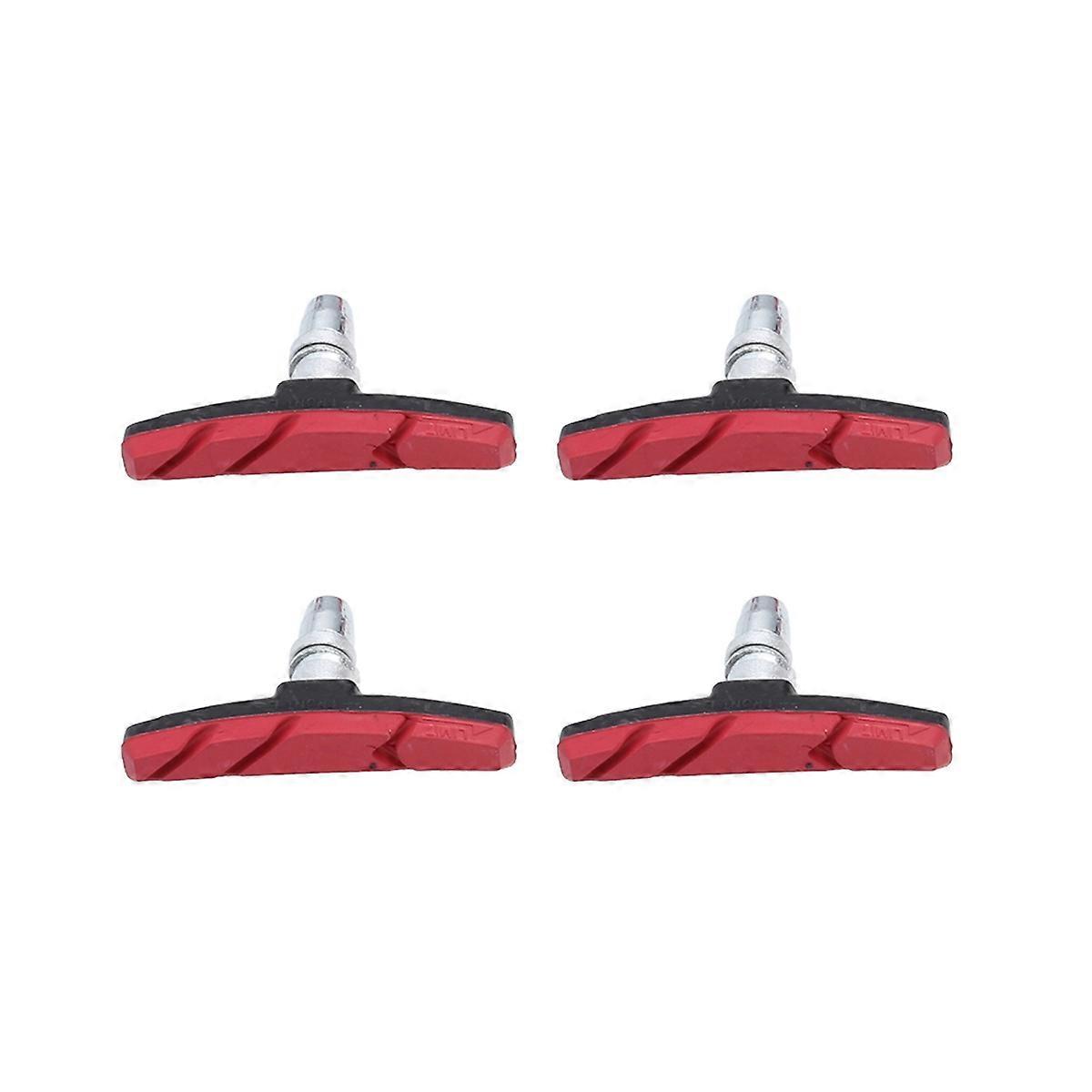 Brake Pads Mountain Bike Brake Blocks Cycling Accessories Long-Distance Travel Red Weather-Proof 2pairs