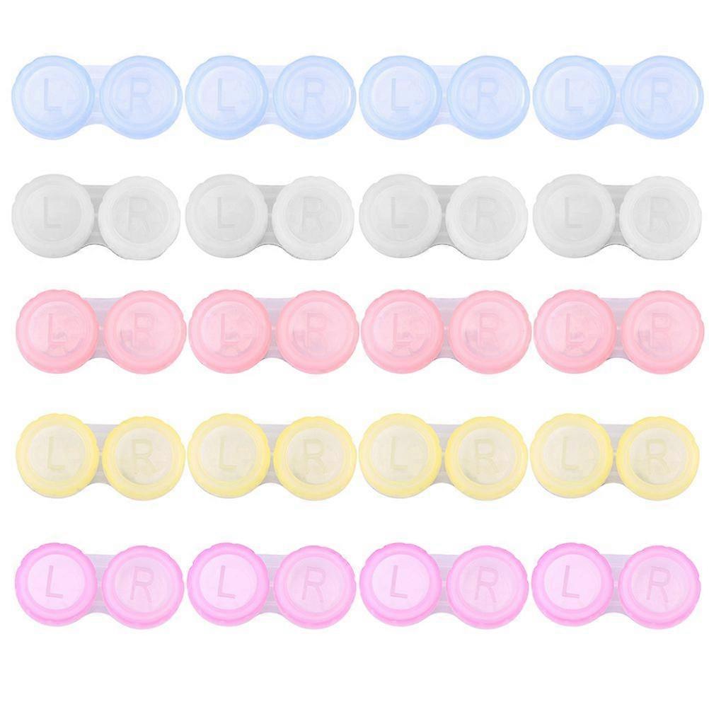 10Pcs Double Frame Lens Cases Simple Lenses Holder Lens Storage Boxes for Home Travel (Blue)