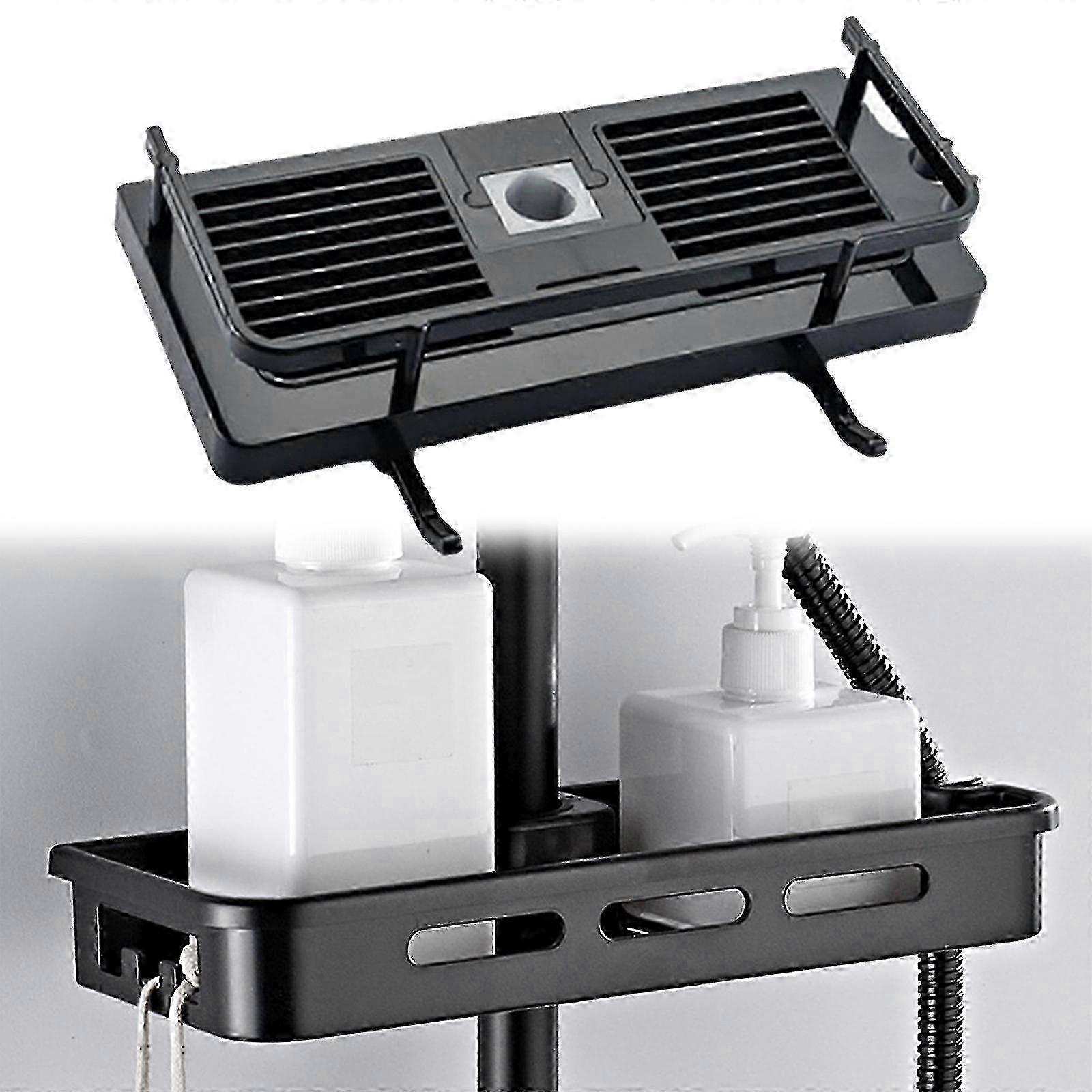 Shower rack, chrome-plated ABS material, drill-free, easy to clean and well-ventilated