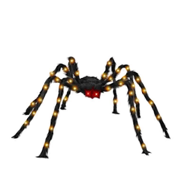 Glowing plush spiders, 125/150/200 cm, multi-color glowing for outdoor use