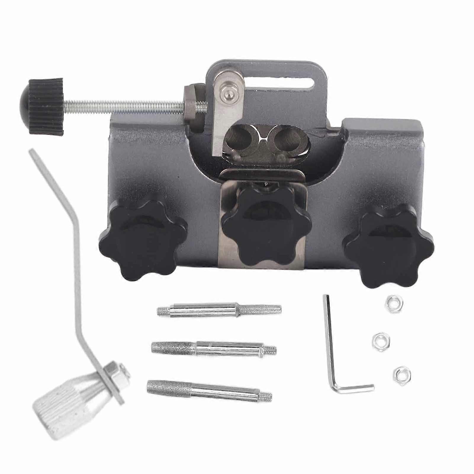 Chainsaw Sharpener Portable Lightweight Hand Crank Chain Sharpening Jig for Electric Saws Gray