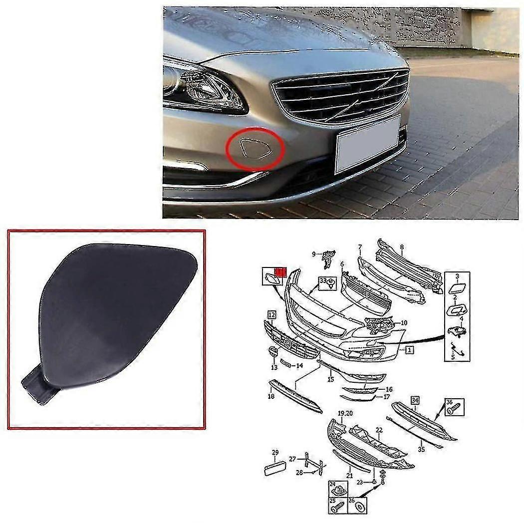 Front Bumper Tow Eye Hook Cap for Volvo S60 2014-2016, 39820294