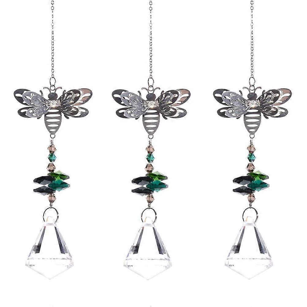 Unique Bee Shape Crystal Hanging Ornament For Everyone Suitable For Home Decoration 3Pack