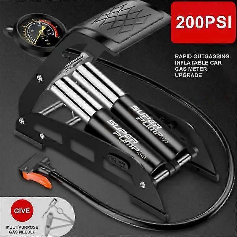 Pompa a pedale portatile per auto e moto con manometro