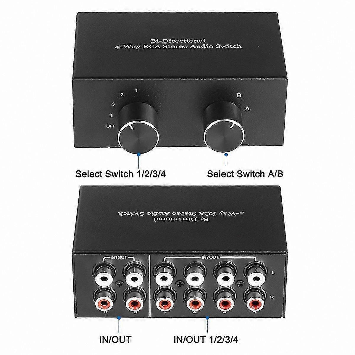 Bi-Directional  o Switcher: 4 Input 2 Output & 2 Input 4 Output for L/R Channels