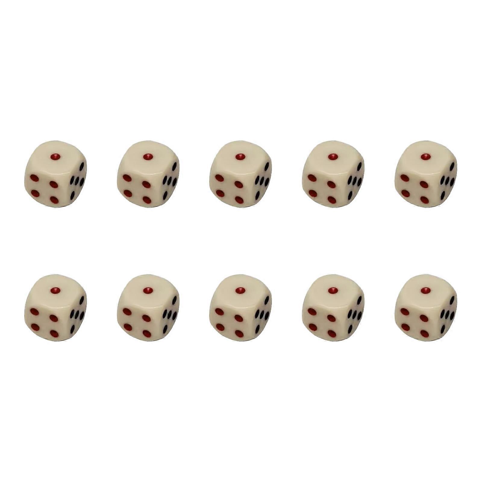 10Pcs Acrylic Mult Sided Dices Role Playing Table Game Dices Six Sided Dices Round Corner Dices Mahjong Accessories Multicolor