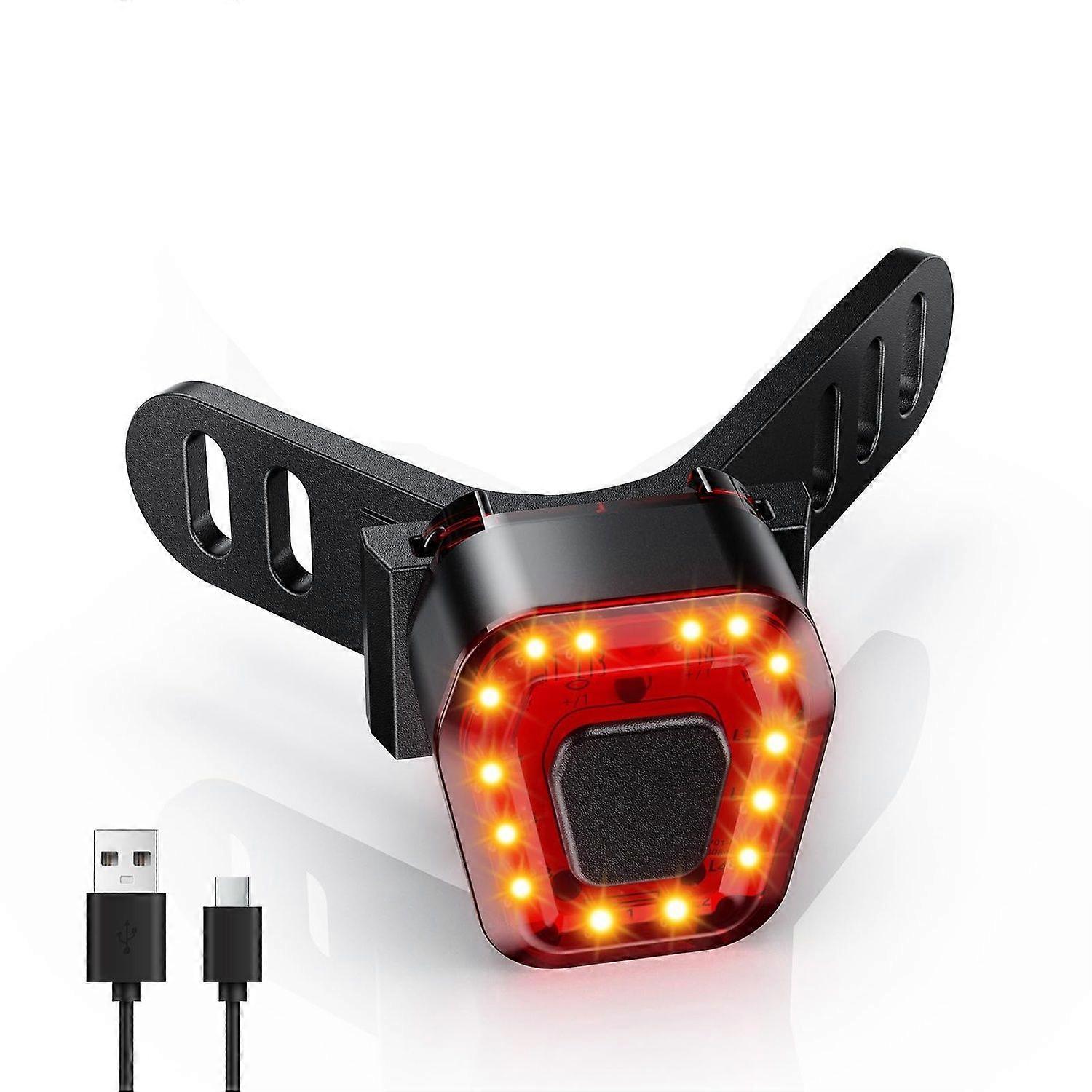 Bike Tail Light 5 Modes, Bike Lights for Night Riding, 120 Lumen USB-C Rechargeable Bicycle Taillight, Red LED Safety Light(Black)