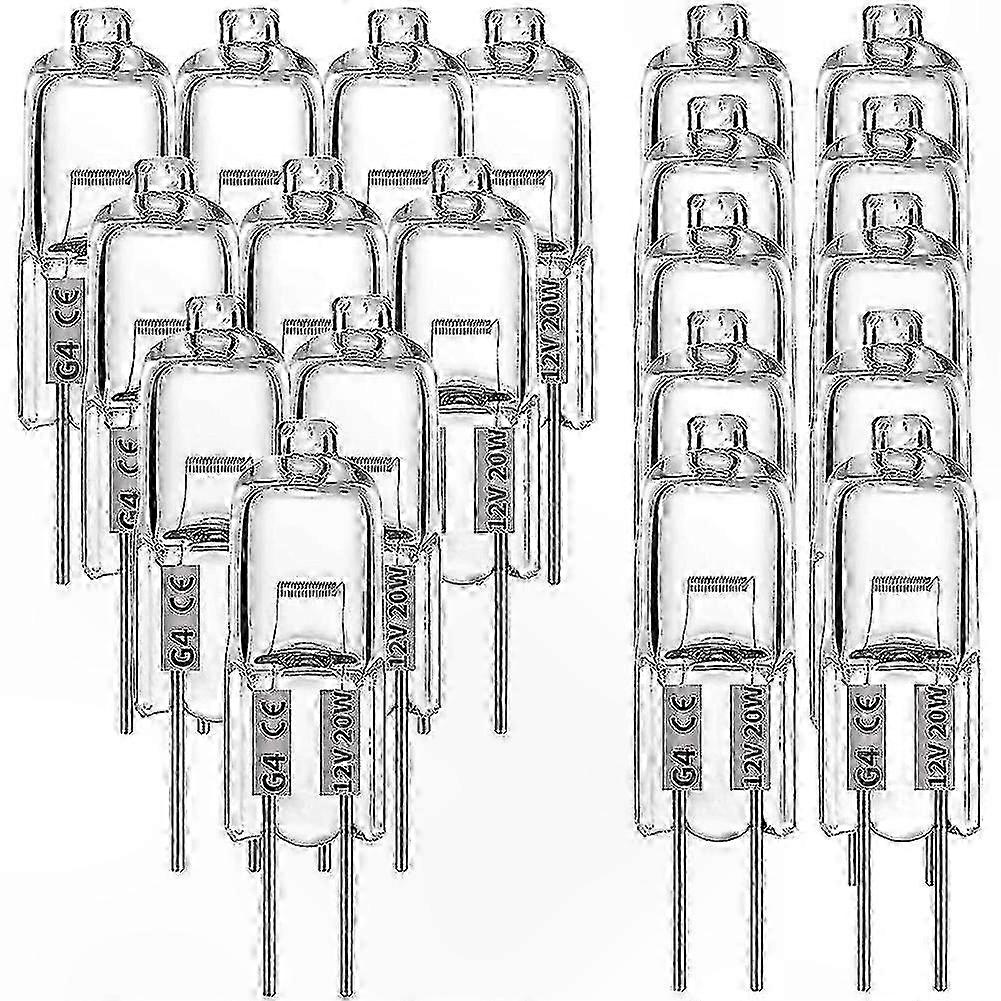 20-Pack G4 Halogen Bulbs, 20W 12V for Lighting Applications
