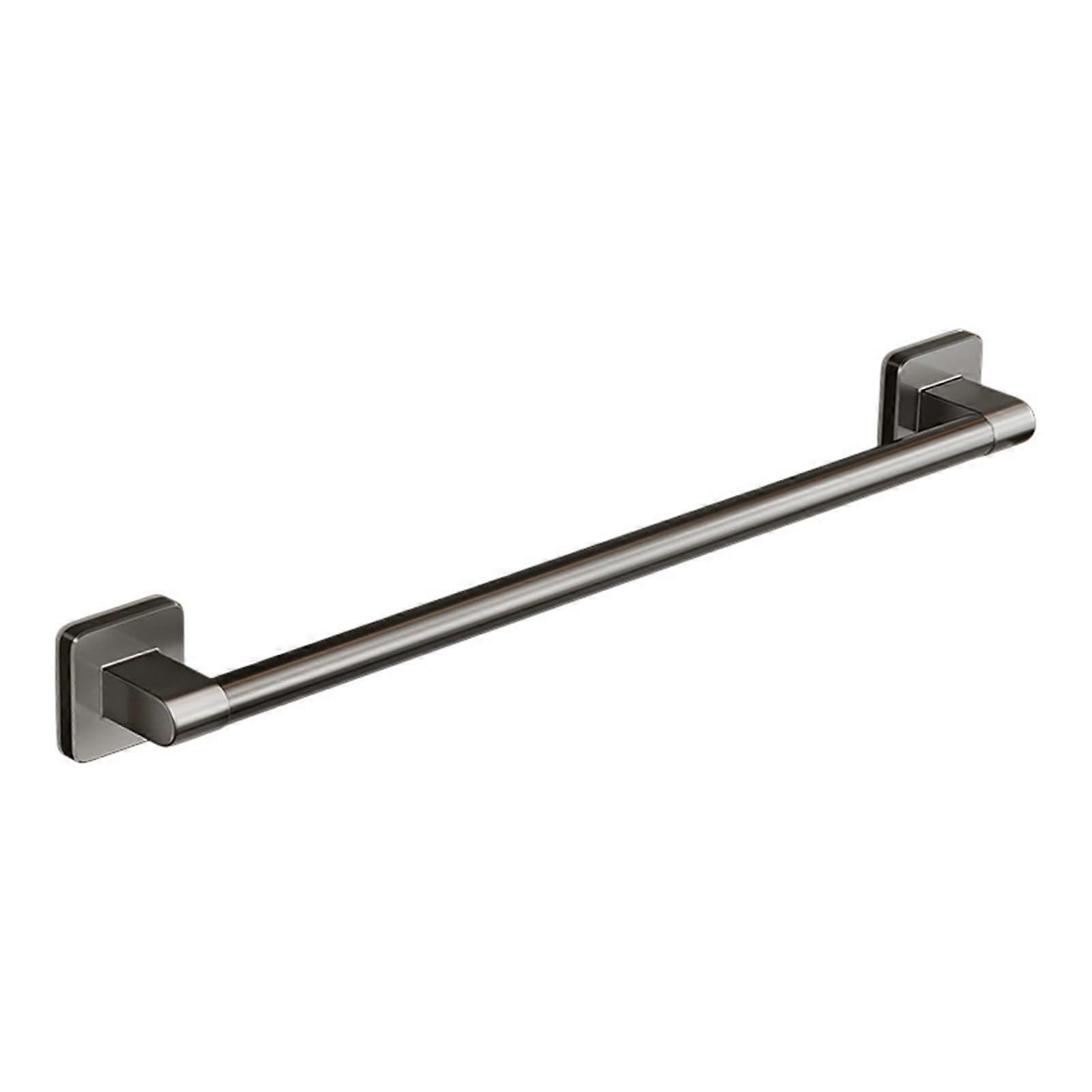 Towel Rack Bathroom NoPunch WallMounted Shelf With Single Rod 50cm Grey