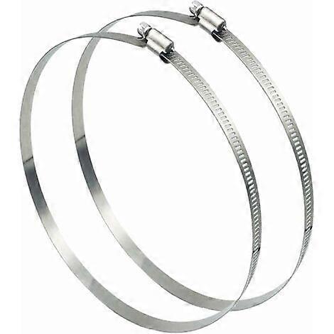 2pcs 12(diameter) 304 Stainless Steel Adjustable Duct Clamps Pipe Clamp Air Duct