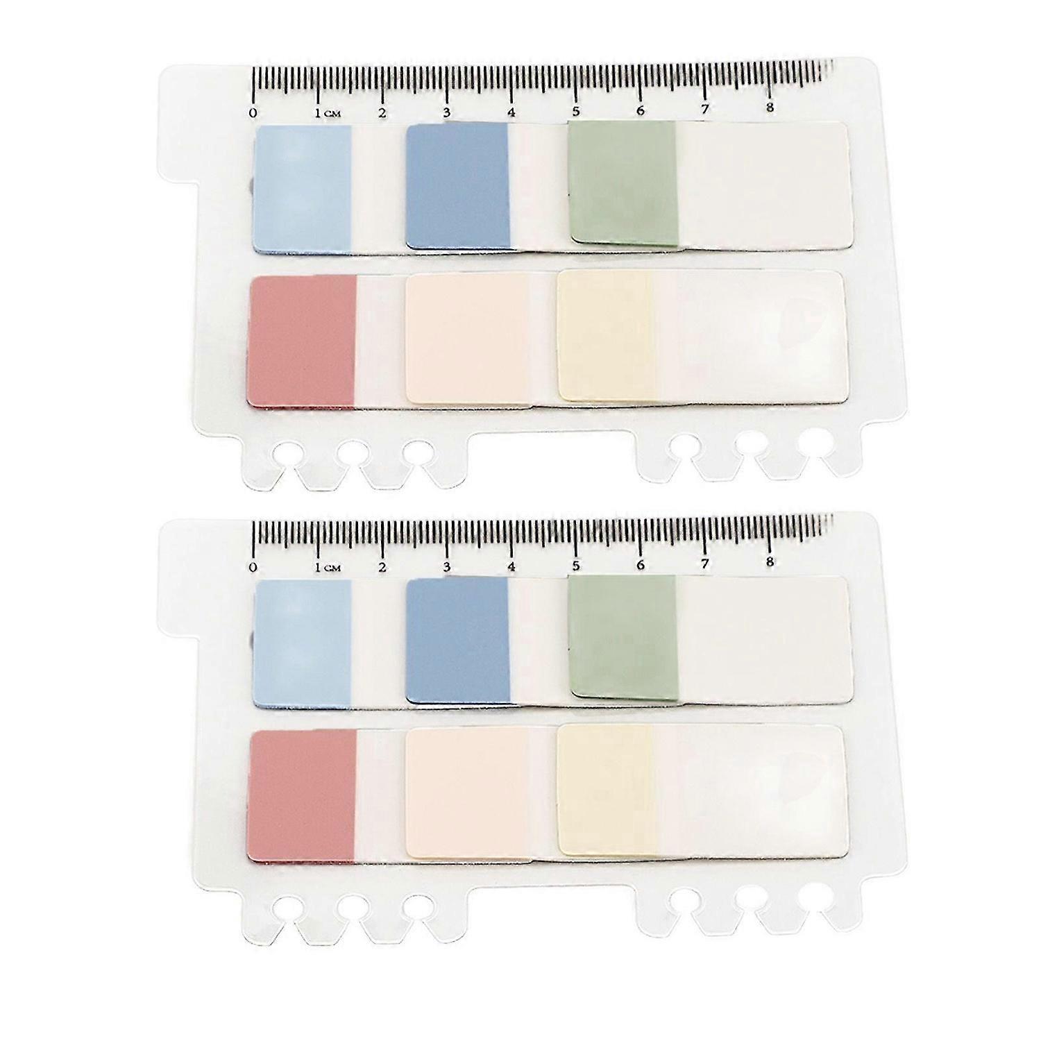 2025 Latest Model 2 Sets Transparent Sticky Notes 6 Colors Morandi Waterproof