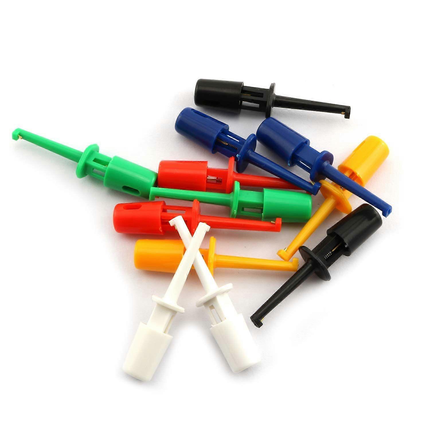 20pcs Test Hooks Clips: Multimeter Accessories Colorful Large Spring Hook Clip Test Grabber Probe for Electronic Components Testing