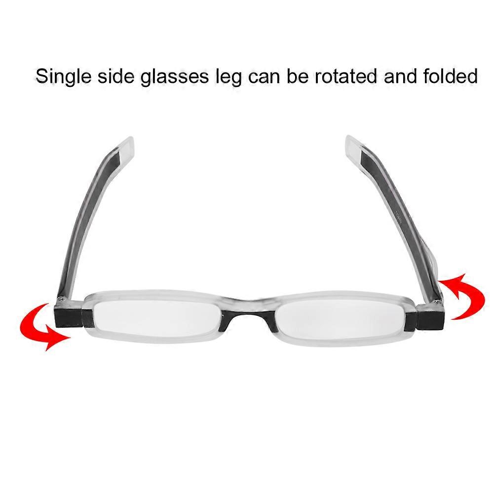360° Rotational Folding Reading Glasses TR90 250° Black 14x14x2.6cm