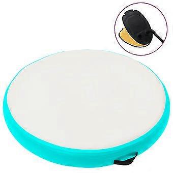 Inflatable gymnastics cushion with pump 100x100x10 cm PVC Green