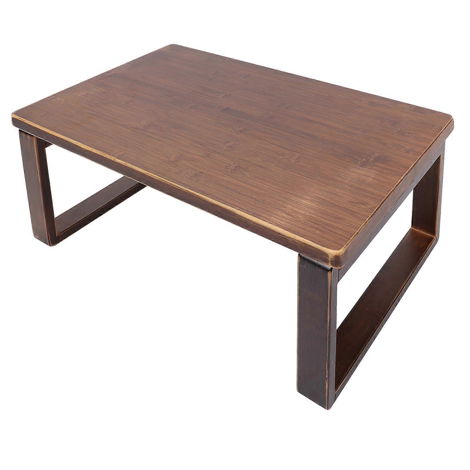 Bamboo Small Tea Table Nut-Brown 60x40x26cm Multi-Purpose Desk