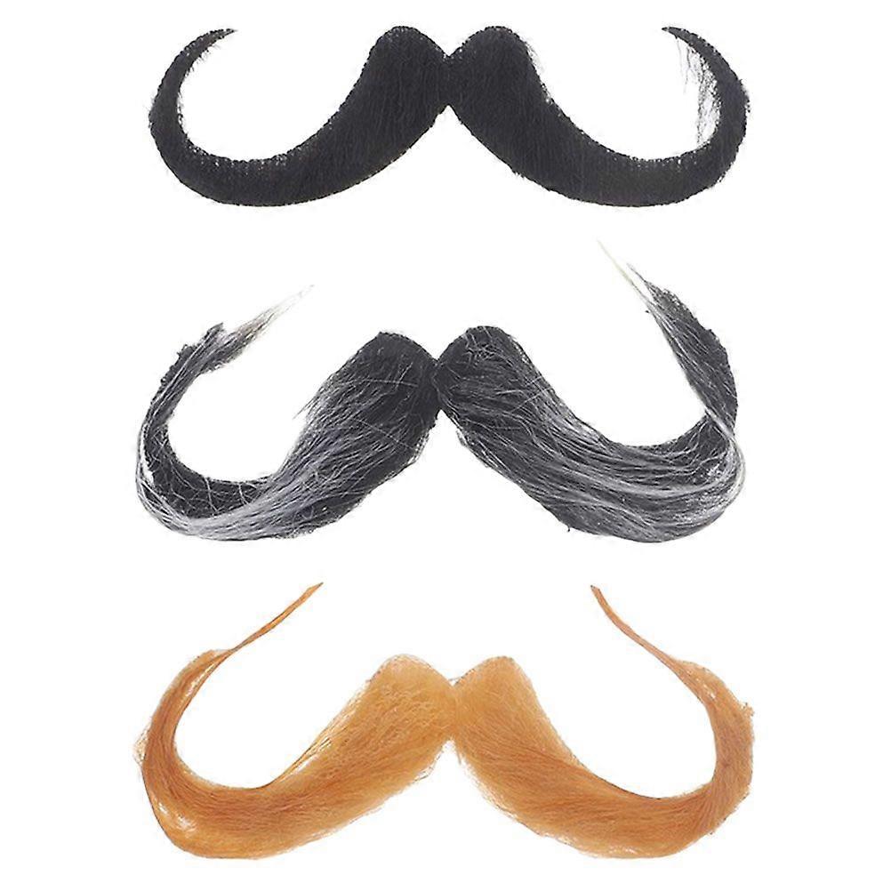 3pcs Fake Mustache Realistic Beard False Mustache Artificial Beard Realistic Beard for Party