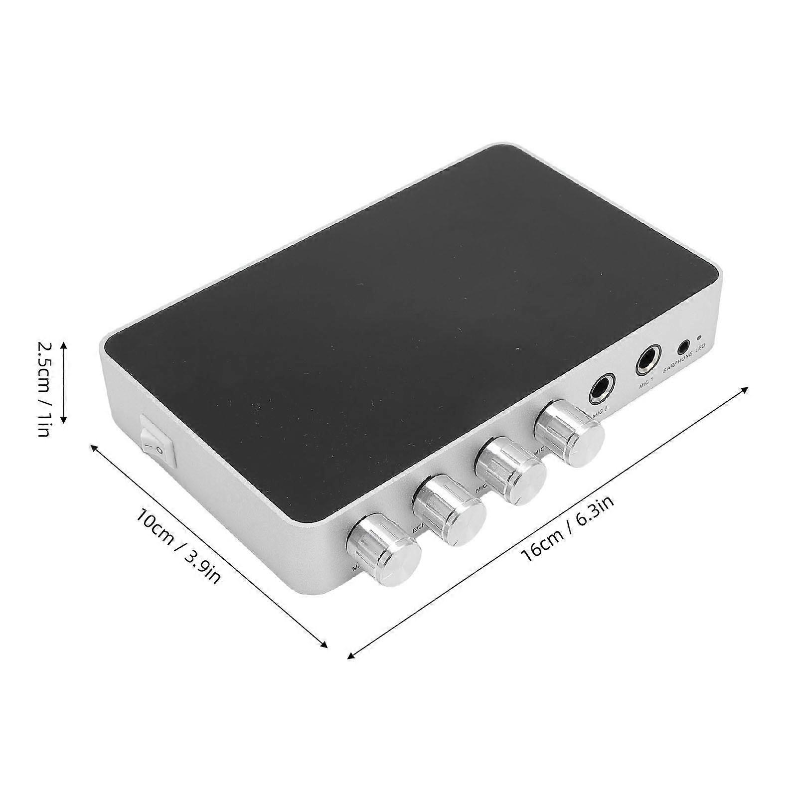 Karaoke Sound Mixer 4K 2 Mic Inputs Separate Volume Control US Plug