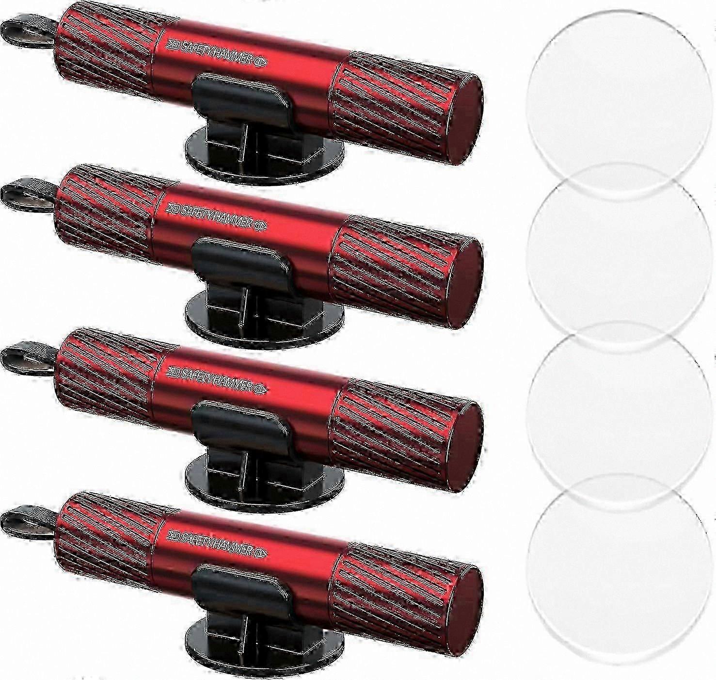 4-Pack Safety Hammer with Window Breaker and Seatbelt Cutter for Emergency Use