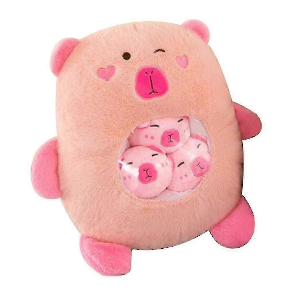 Capybara أفخم لعبة Capybara محشوة مريح ديكور غرفة الاطفال مع دمية صغيرة دمية حيوانية قابلة للإزالة للهدايا الأسرة