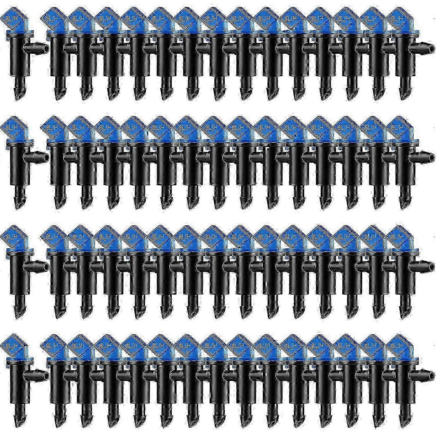 60-Piece Drip Irrigation System for Garden Flags Irrigation Drippers Trees and Shrubs in Blue and Black 2GPH Flow Rate