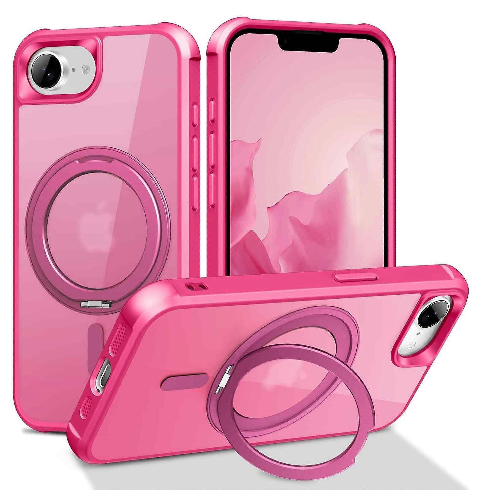 Magnetic Case for iPhone 16e with 360�� Rotatable Ring Stand Mag-Safe Slim Cover