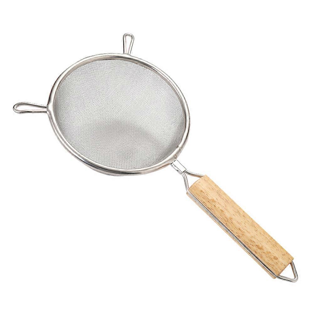 Stainless Double Net Strainers with Double Net Wood Handle and Hooks Fine Home Kitchenware
