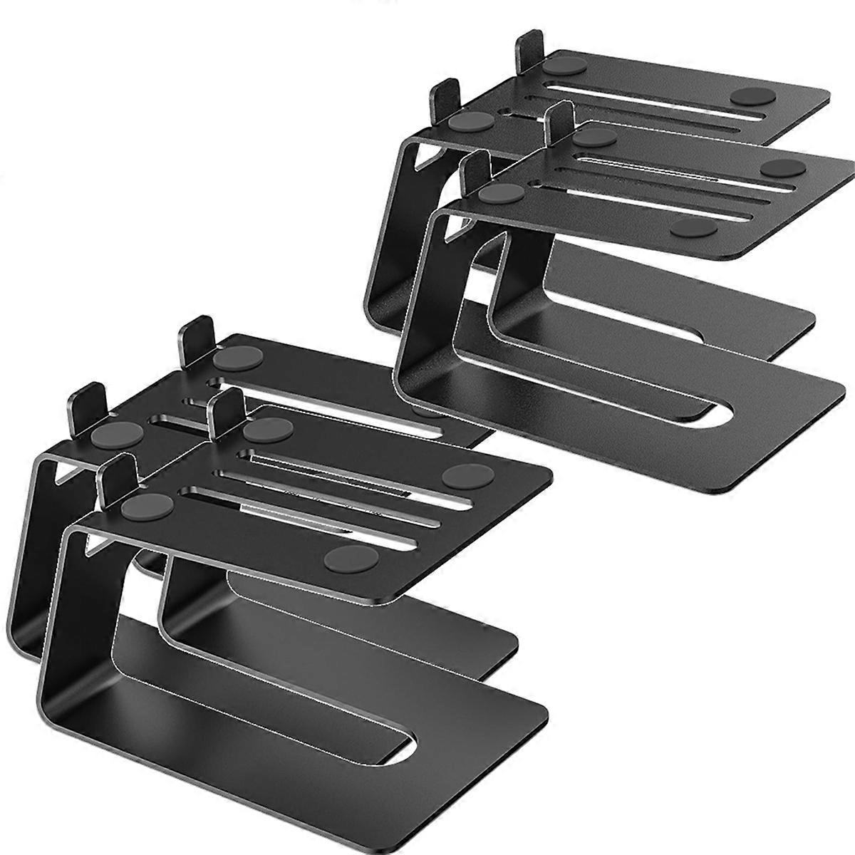 Desktop Speaker Stands, 2 Pair, Studio Monitor Riser with Vibration Dampening Pad and 5 Tilt Design