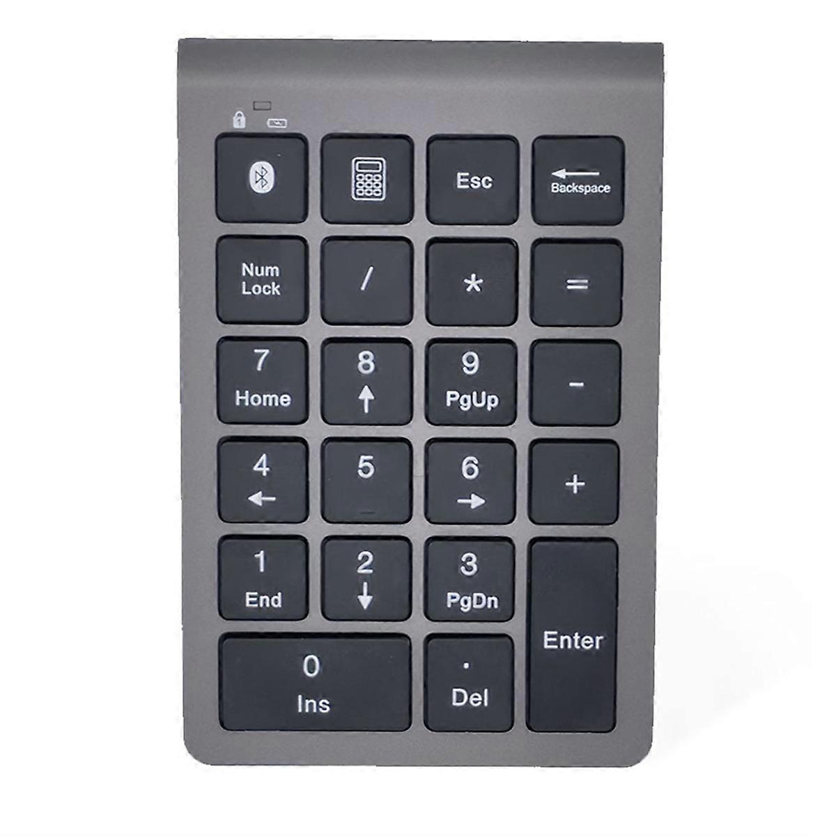 Bluetooth Number Pad Wireless & Wired USB Keypad 2-in-1, Rechargeable Numpad for Laptops, Desktop