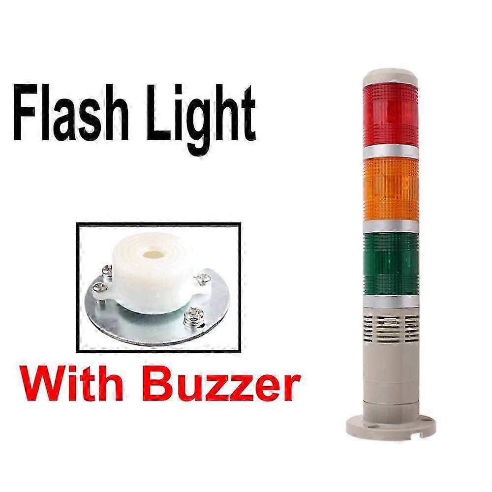 DC12V/24V Industrial Multilayer Warning Signal Tower Stack Lamp Steady Flash light Alarm caution machinery Buzzer/NO AC110V/220V 2025