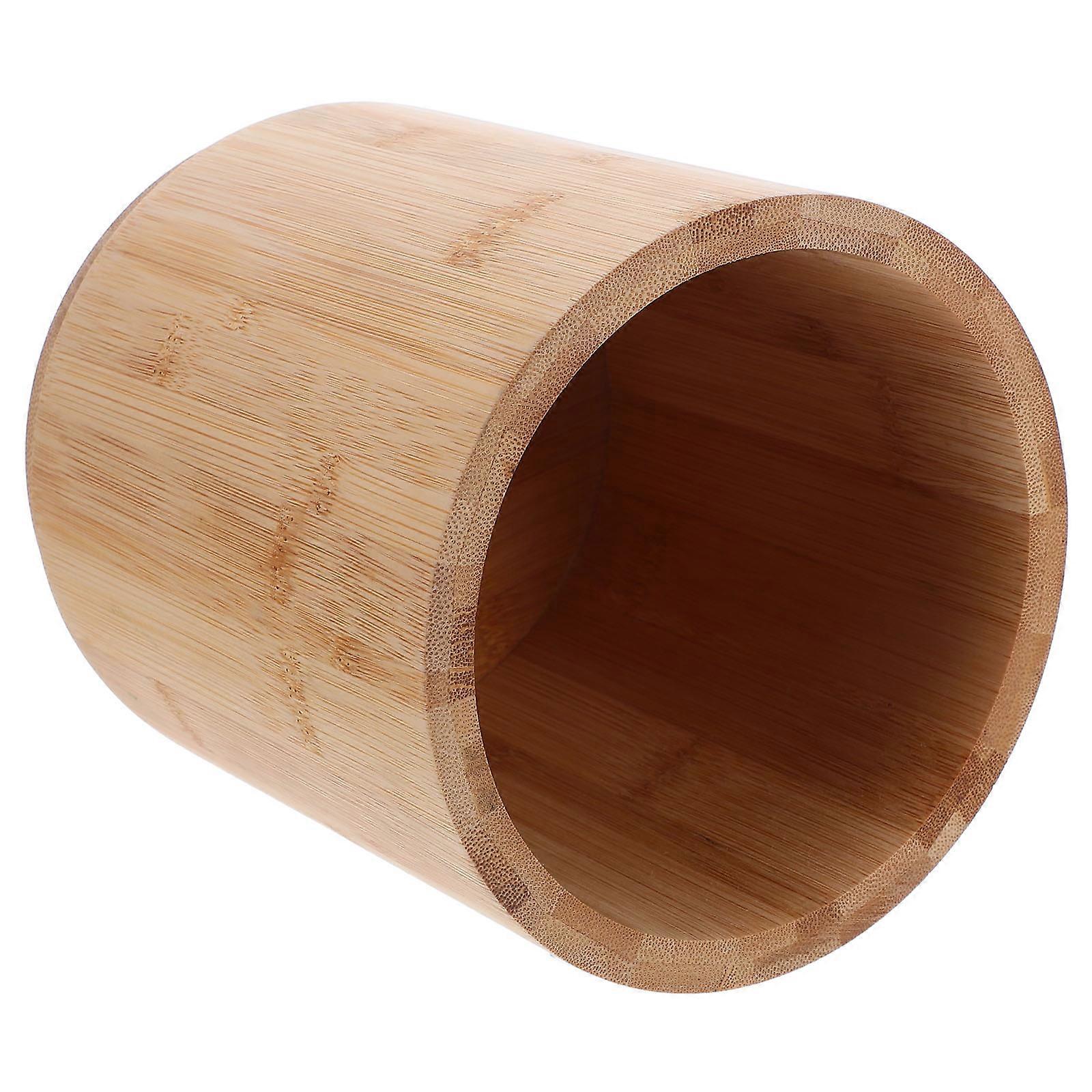 Bamboo Utensil Holder 360 Degree Rotating Organizer for Kitchen 2Pcs