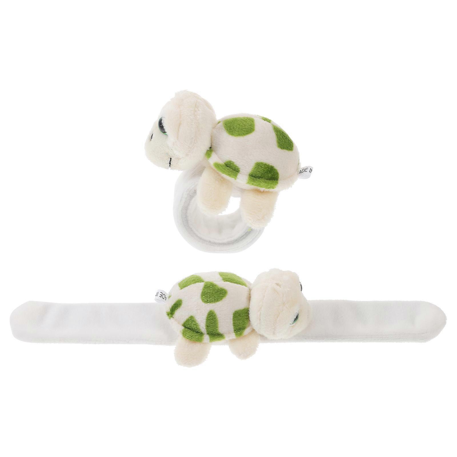Animal Theme Plush Slap Bracelet for Kids Stuffed Turtle 4Pcs Set