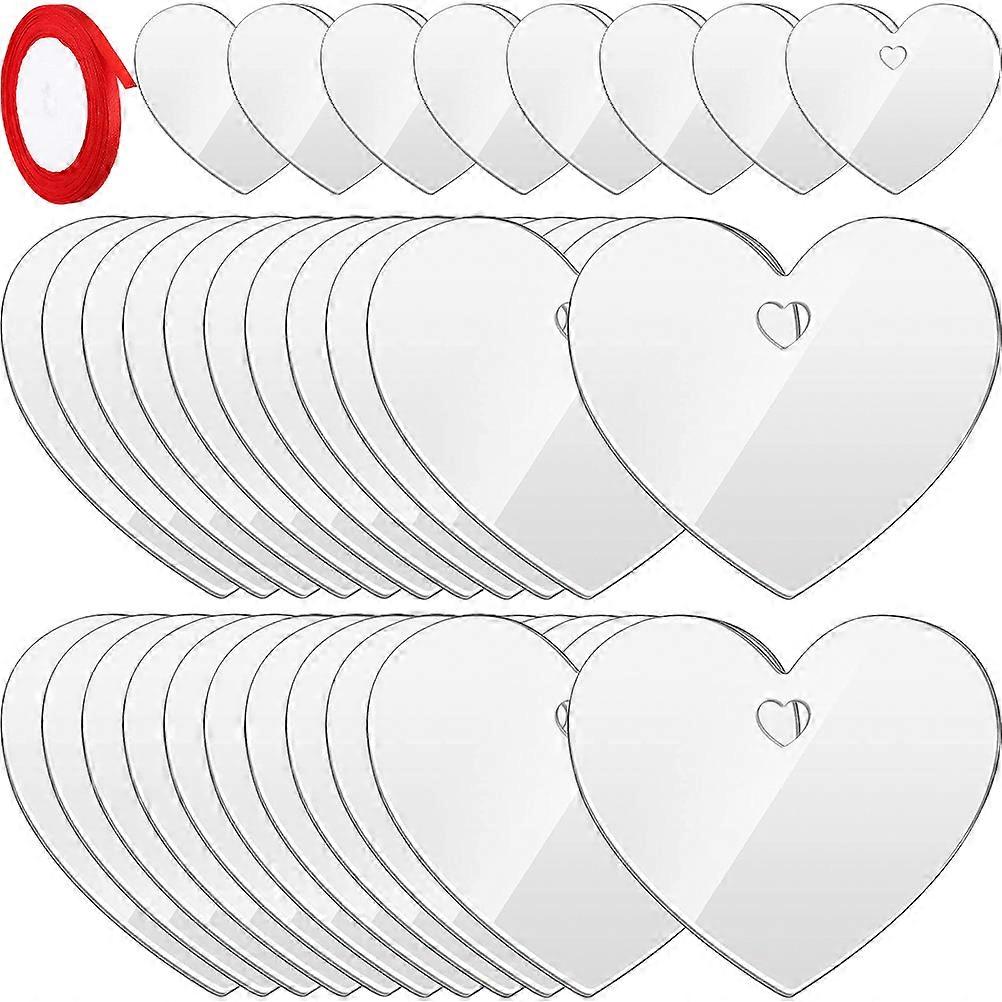 Acrylic Heart Pendant for DIY Earrings Making 2Sets Transparent