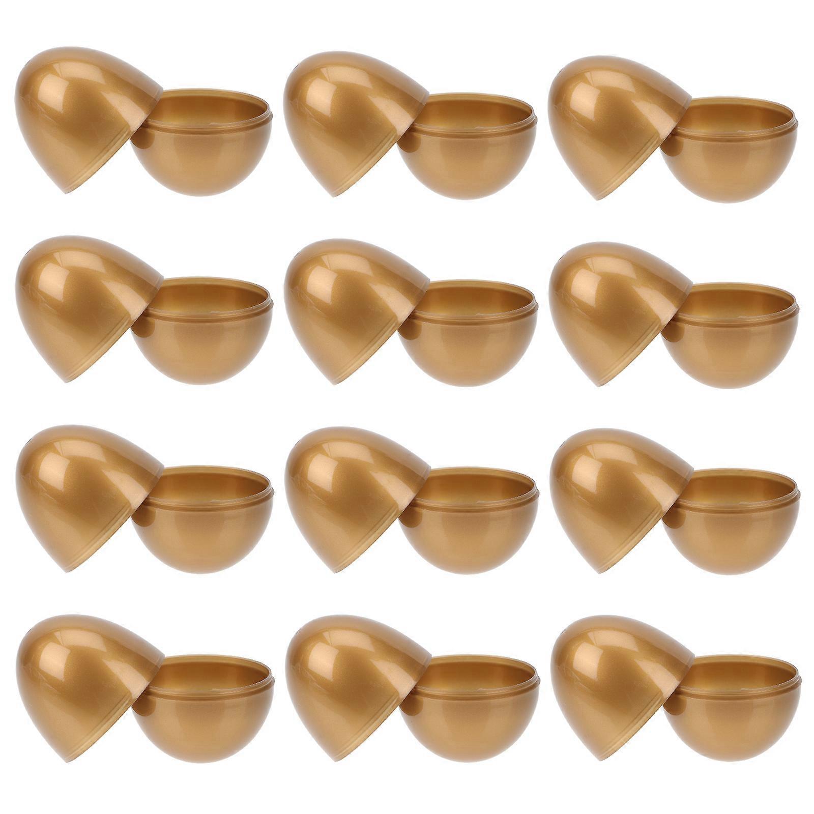 Plastic Easter Eggs for Decoration Use 12Pcs Golden Empty Easter