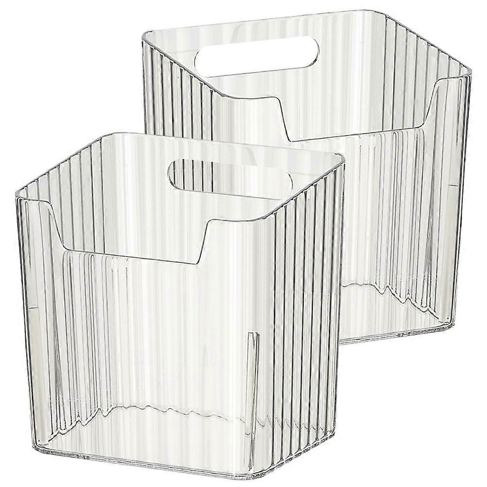 Refrigerator Door Organizers 2Pcs Clear Refrigerator Storage Boxes For Kitchen Use Made Of Grey Plastic Designed For Odor Prevention